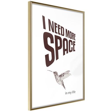 Affiche Murale Encadrée "more Space Needed" 21 X 30 Cm Doré