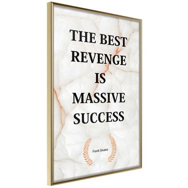 Affiche Murale Encadrée "the Best Motivation" 30 X 42 Cm Doré