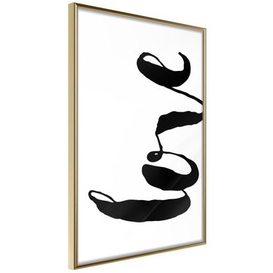 Affiche Murale Encadrée "love Sideways" 21 X 30 Cm Doré