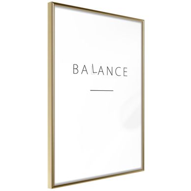 Affiche Murale Encadrée "seek à Balance" 30 X 42 Cm Doré