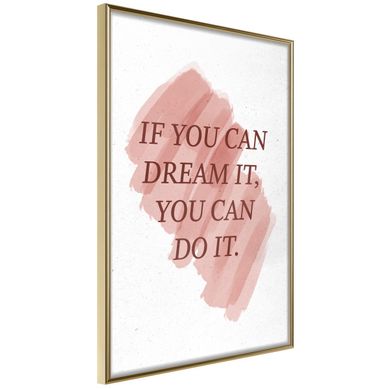 Affiche Murale Encadrée "dreams Lead To Success" 21 X 30 Cm Doré
