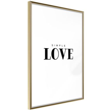 Affiche Murale Encadrée "simple Love" 40 X 60 Cm Doré
