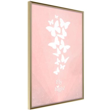 Affiche Murale Encadrée "butterfly Dream" 30 X 42 Cm Doré