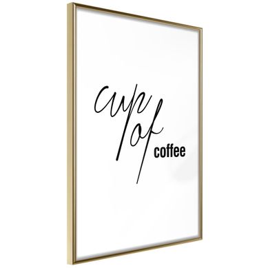 Affiche Murale Encadrée "caffeine Needed" 21 X 30 Cm Doré
