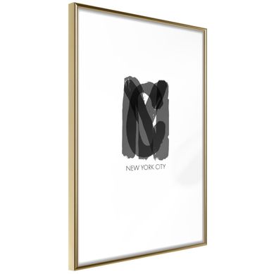 Affiche Murale Encadrée "nyc" 21 X 30 Cm Doré