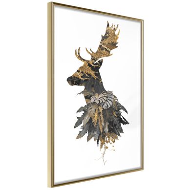 Affiche Murale Encadrée "king Of The Forest" 30 X 42 Cm Doré