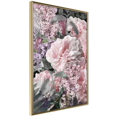 Affiche Murale Encadrée "floral Life" 30 X 42 Cm Doré