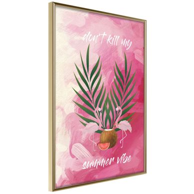 Affiche Murale Encadrée "back To The Summer" 40 X 60 Cm Doré