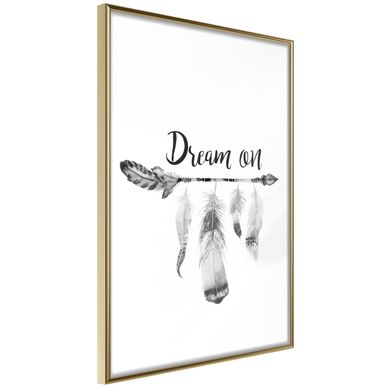 Affiche Murale Encadrée "dreamer" 21 X 30 Cm Doré