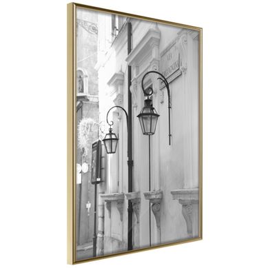 Affiche Murale Encadrée "old Town's Charm" 21 X 30 Cm Doré