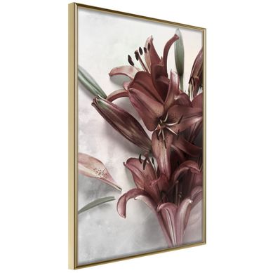 Affiche Murale Encadrée "burgundy Solace" 30 X 42 Cm Doré
