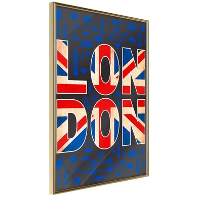 Affiche Murale Encadrée "london" 40 X 60 Cm Doré
