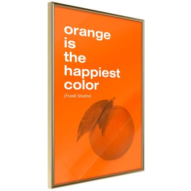 Affiche Murale Encadrée "orange Colour" 21 X 30 Cm Doré