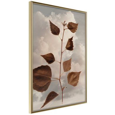 Affiche Murale Encadrée "leaves In The Clouds" 30 X 42 Cm Doré