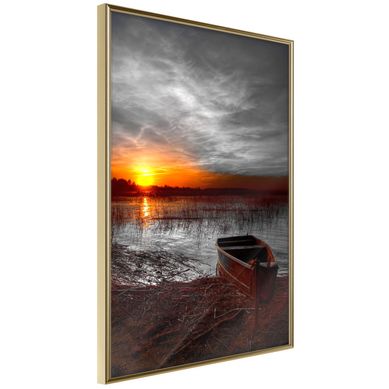 Affiche Murale Encadrée "rising Sun" 21 X 30 Cm Doré