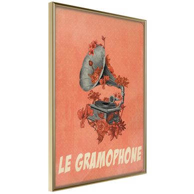 Affiche Murale Encadrée "retro Music" 21 X 30 Cm Doré