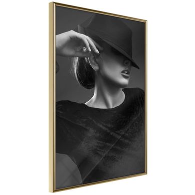 Affiche Murale Encadrée "coquette" 40 X 60 Cm Doré