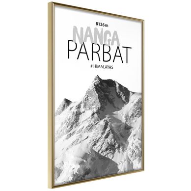 Affiche Murale Encadrée "peaks Of The World Nanga Parbat" 30 X 42 Cm Doré