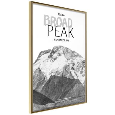 Affiche Murale Encadrée "peaks Of The World Broad Peak" 30 X 42 Cm Doré