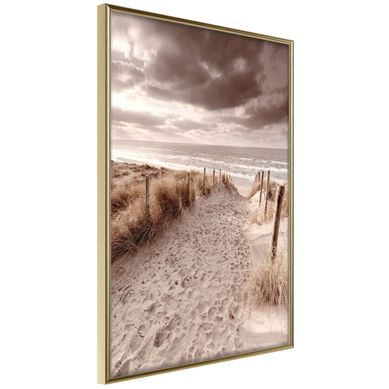 Affiche Murale Encadrée "sandy Path " 40 X 60 Cm Doré