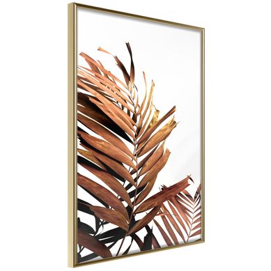 Affiche Murale Encadrée "copper Palm" 21 X 30 Cm Doré
