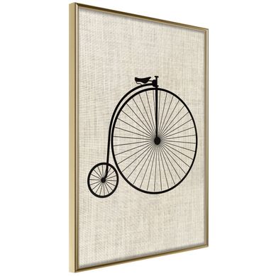 Affiche Murale Encadrée "penny-farthing" 21 X 30 Cm Doré