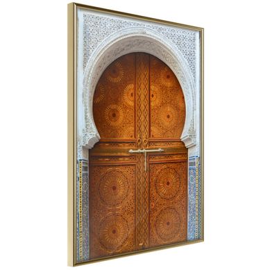 Affiche Murale Encadrée "closed Passage Brown" 21 X 30 Cm Doré