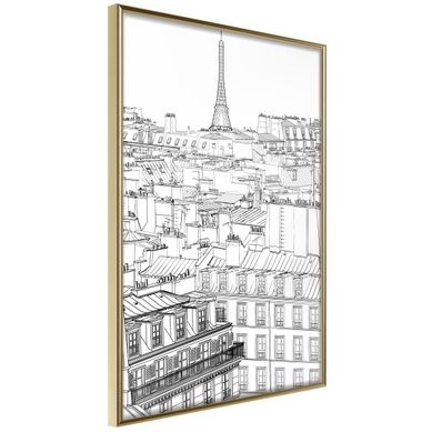 Affiche Murale Encadrée "fashion Capital" 40 X 60 Cm Doré