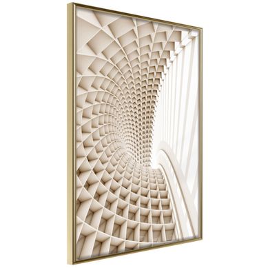 Affiche Murale Encadrée "curved Library" 30 X 42 Cm Doré