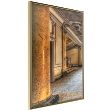 Affiche Murale Encadrée "foyer" 30 X 42 Cm Doré
