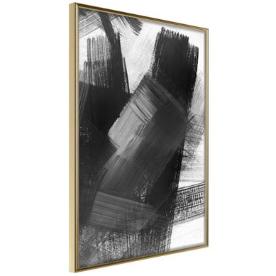 Affiche Murale Encadrée "black Mosaic" 30 X 42 Cm Doré
