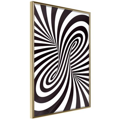 Affiche Murale Encadrée "black And White Swirl" 40 X 60 Cm Doré