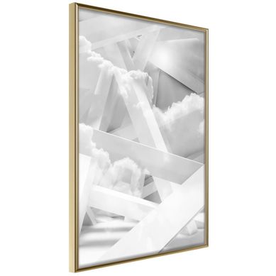 Affiche Murale Encadrée "scaffold In The Clouds" 21 X 30 Cm Doré