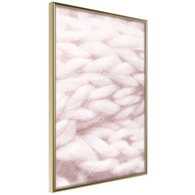 Affiche Murale Encadrée "pale Pink Knit" 30 X 42 Cm Doré