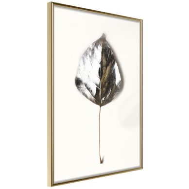 Affiche Murale Encadrée "silvery Leaf" 40 X 60 Cm Doré