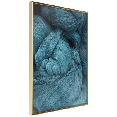 Affiche Murale Encadrée "blue Skein" 21 X 30 Cm Doré