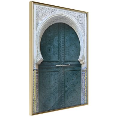 Affiche Murale Encadrée "closed Passage Blue" 30 X 42 Cm Doré