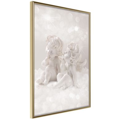 Affiche Murale Encadrée "cute Angels" 30 X 42 Cm Doré