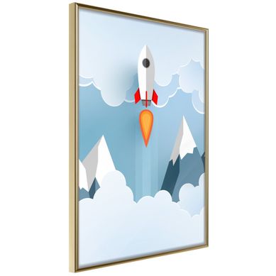 Affiche Murale Encadrée "bye Bye Earth" 30 X 42 Cm Doré