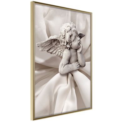Affiche Murale Encadrée "little Angel" 30 X 42 Cm Doré
