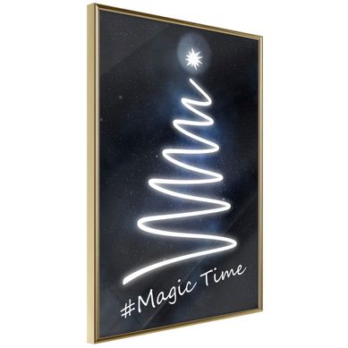 Affiche Murale Encadrée "bright Christmas Tree" 30 X 42 Cm Doré