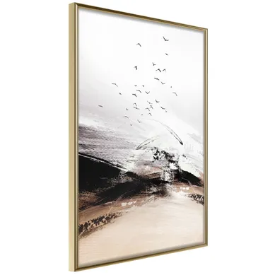 Affiche Murale Encadrée "flight Into The Unknown" 30 X 42 Cm Doré