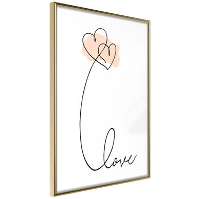 Affiche Murale Encadrée "love Balloon" 40 X 60 Cm Doré