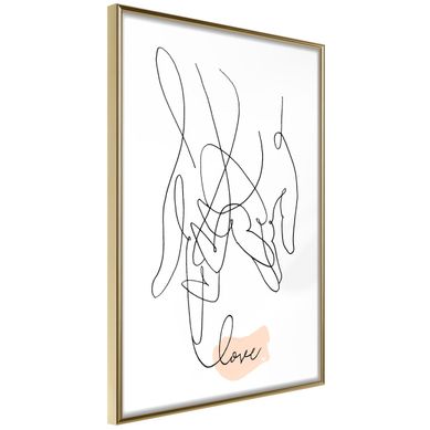 Affiche Murale Encadrée "complicated Love" 40 X 60 Cm Doré