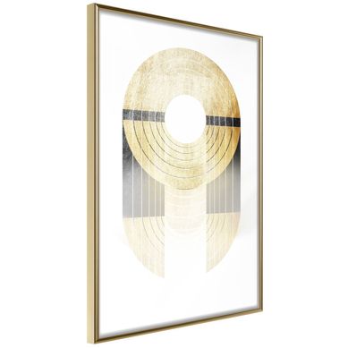 Affiche Murale Encadrée "retro Records" 30 X 42 Cm Doré
