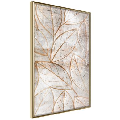 Affiche Murale Encadrée "copper Leaves" 21 X 30 Cm Doré