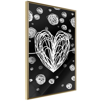 Affiche Murale Encadrée "entangled Heart" 21 X 30 Cm Doré