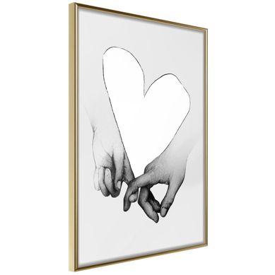 Affiche Murale Encadrée "couple In Love" 40 X 60 Cm Doré