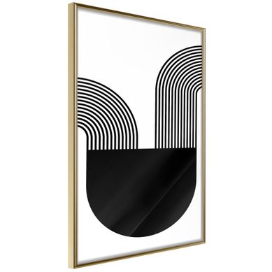 Affiche Murale Encadrée "flow" 21 X 30 Cm Doré