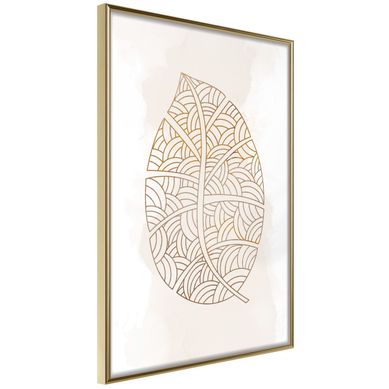 Affiche Murale Encadrée "leaf Veins" 30 X 42 Cm Doré